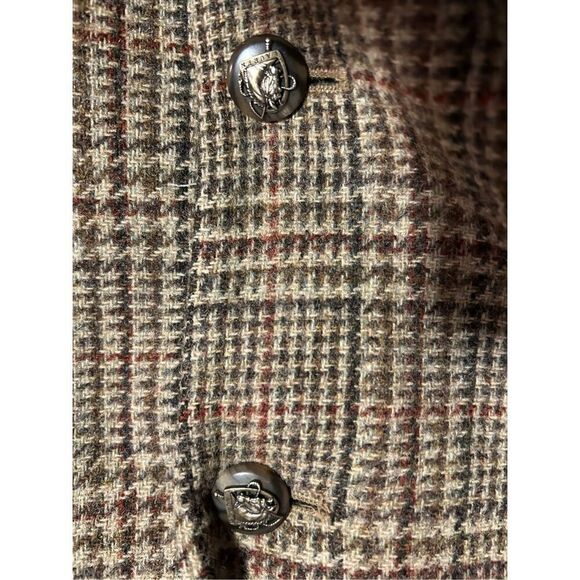 Ralph Lauren Sage Wool Glen Plaid Tweed Equestrian Jacket 14W - Picture 10 of 11